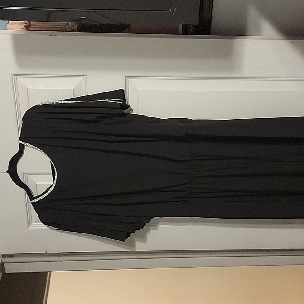Black jumpsuit with rhinestones